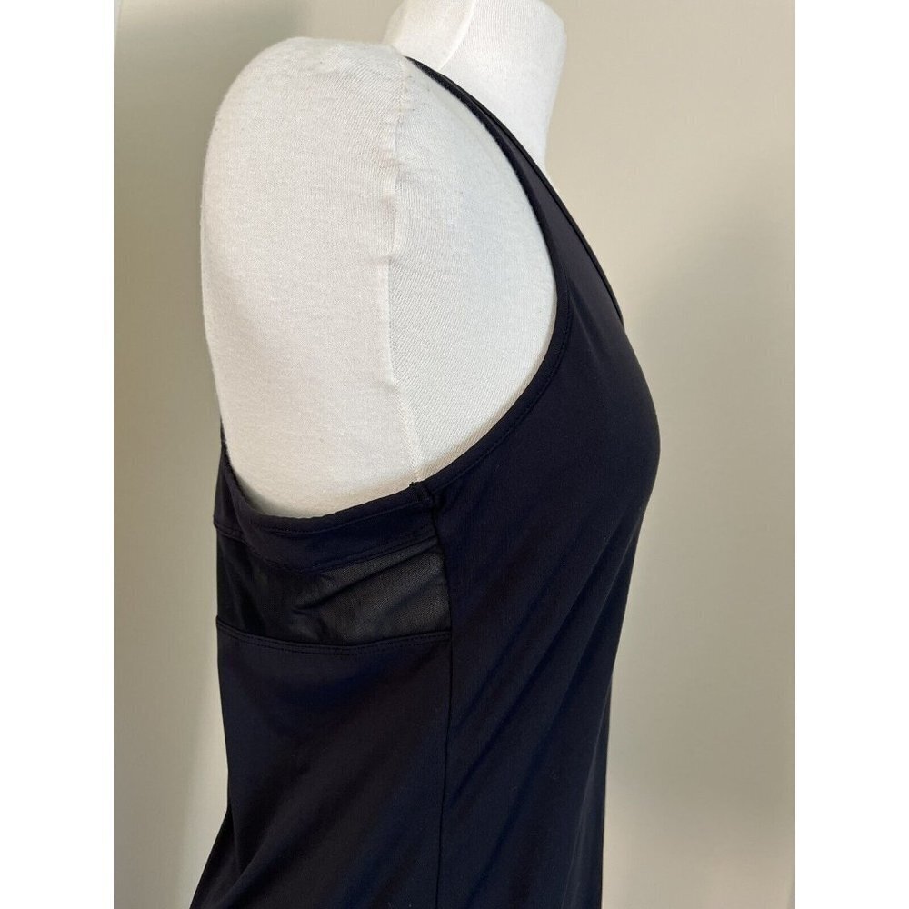 Fabletics Womens Top M Black Racerback Tank Mesh Inset Sleeveless New Activewear - Picture 3 of 7